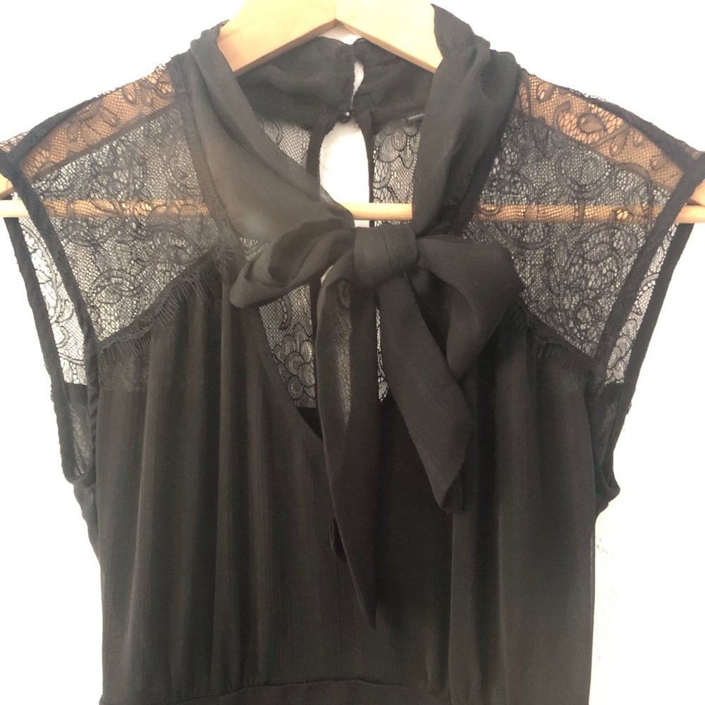 🖤 BCBG Tie Neck Black Dress